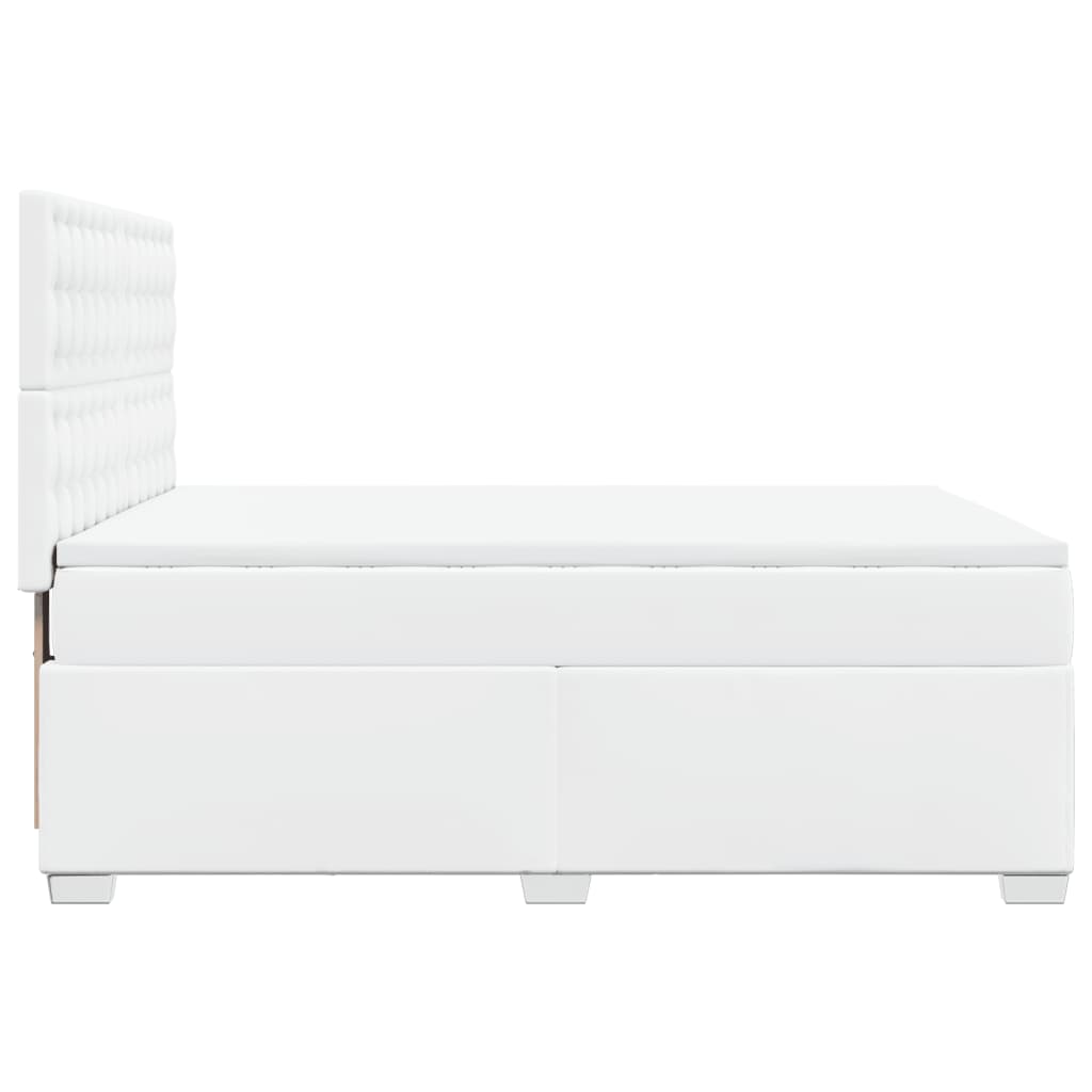 Boxspring met matras kunstleer wit 160x200 cm