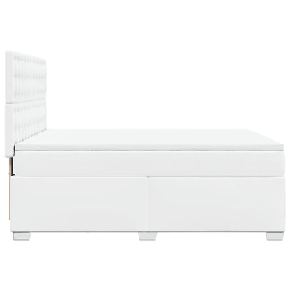 Boxspring met matras kunstleer wit 160x200 cm