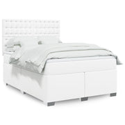 Boxspring met matras 160x200 cm wit kunstleer