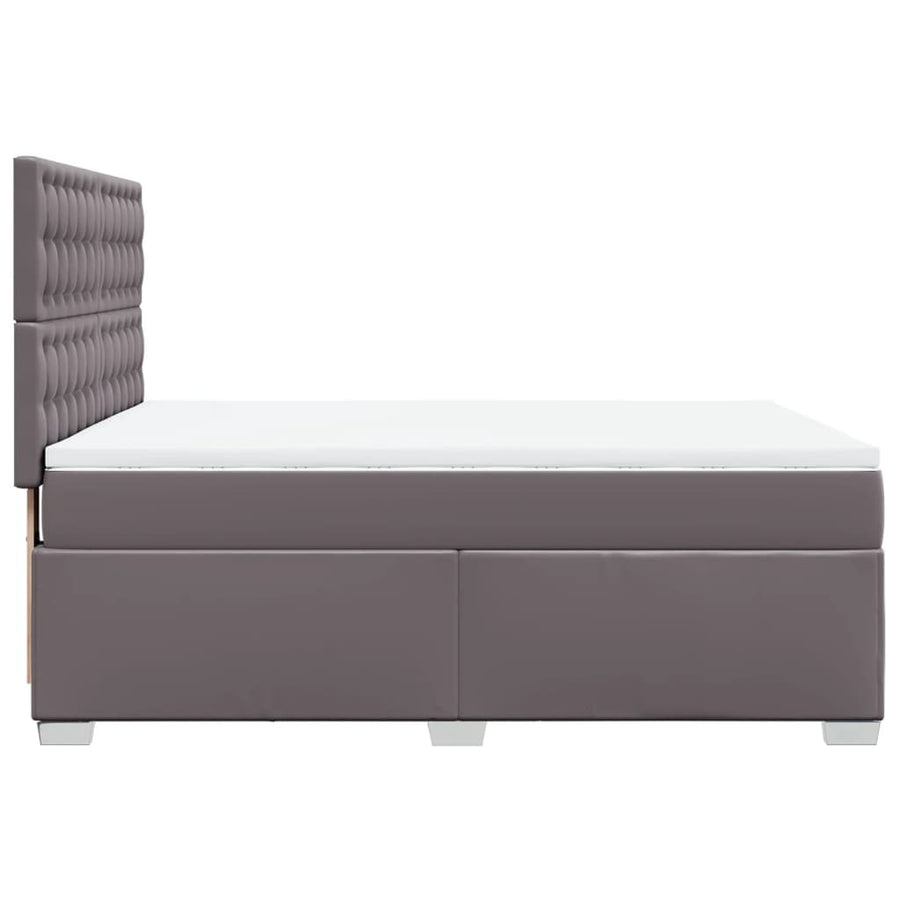 Boxspring met matras kunstleer grijs 160x200 cm