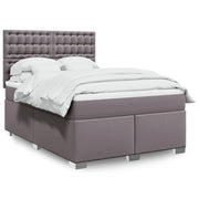 Boxspring met matras 160x200 cm grijs kunstleer