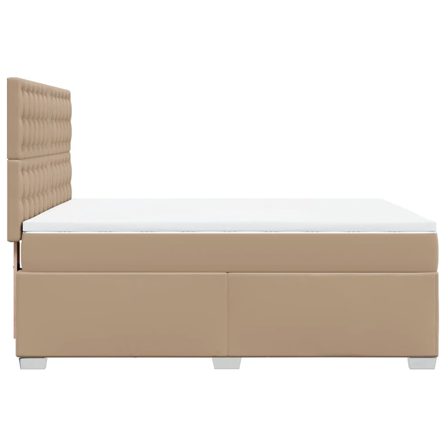 Boxspring met matras kunstleer cappuccinokleurig 160x200 cm