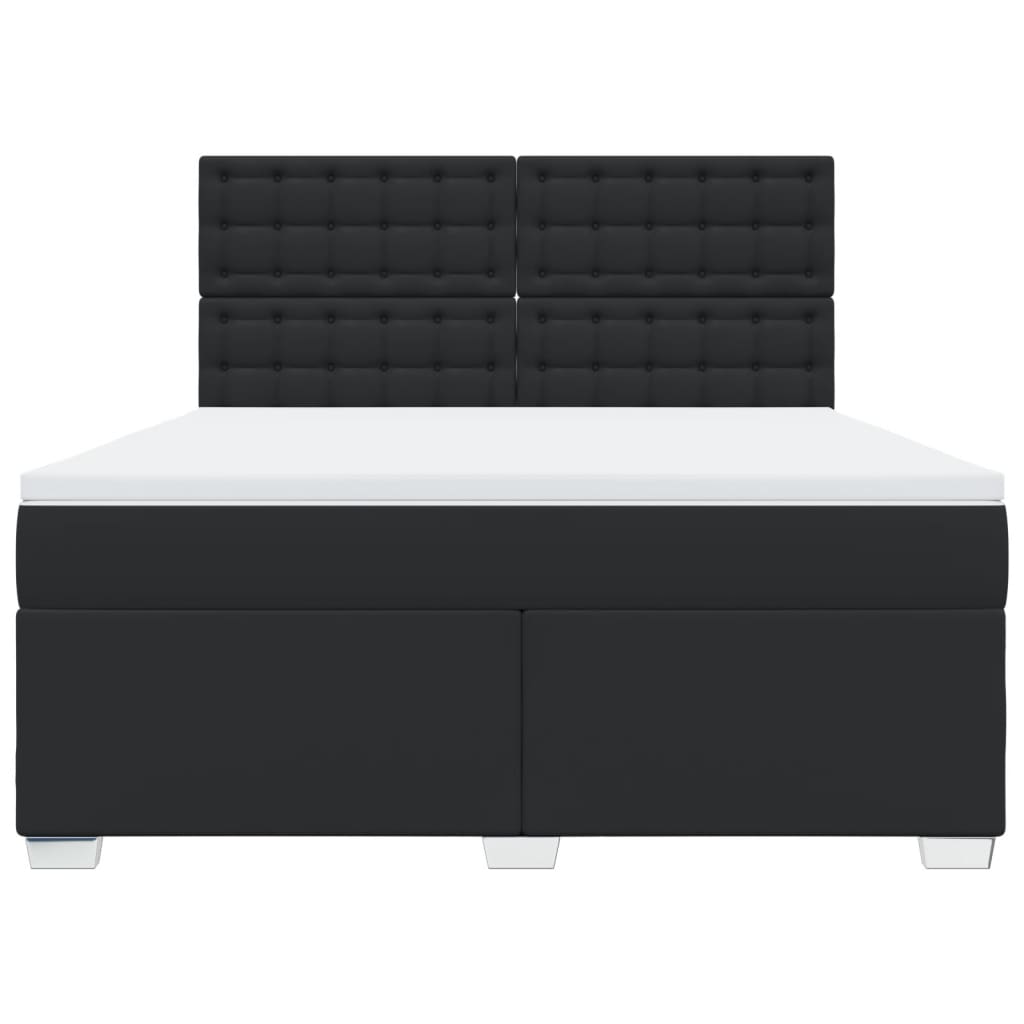 Boxspring met matras kunstleer zwart 180x200 cm