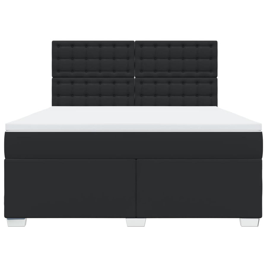 Boxspring met matras kunstleer zwart 180x200 cm