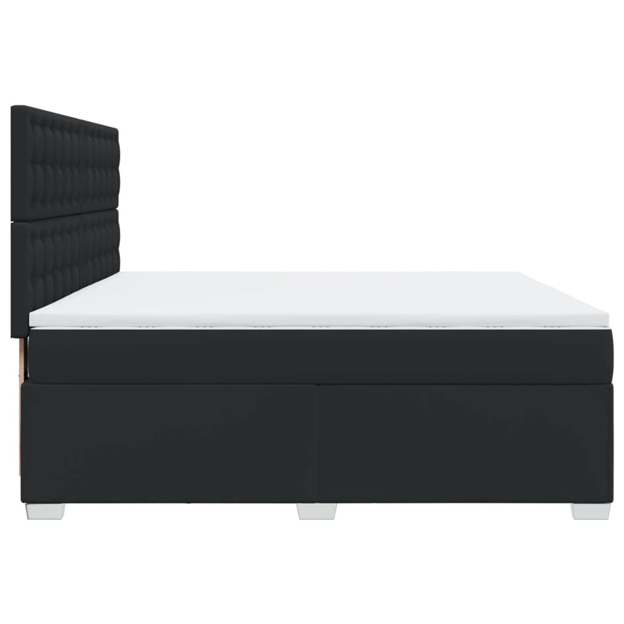 Boxspring met matras kunstleer zwart 180x200 cm