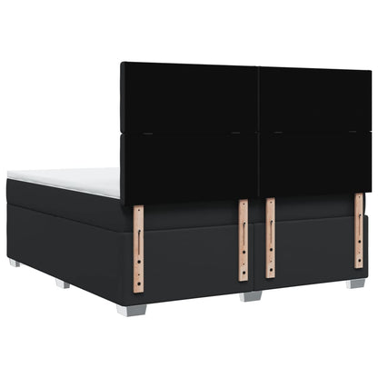 Boxspring met matras kunstleer zwart 180x200 cm