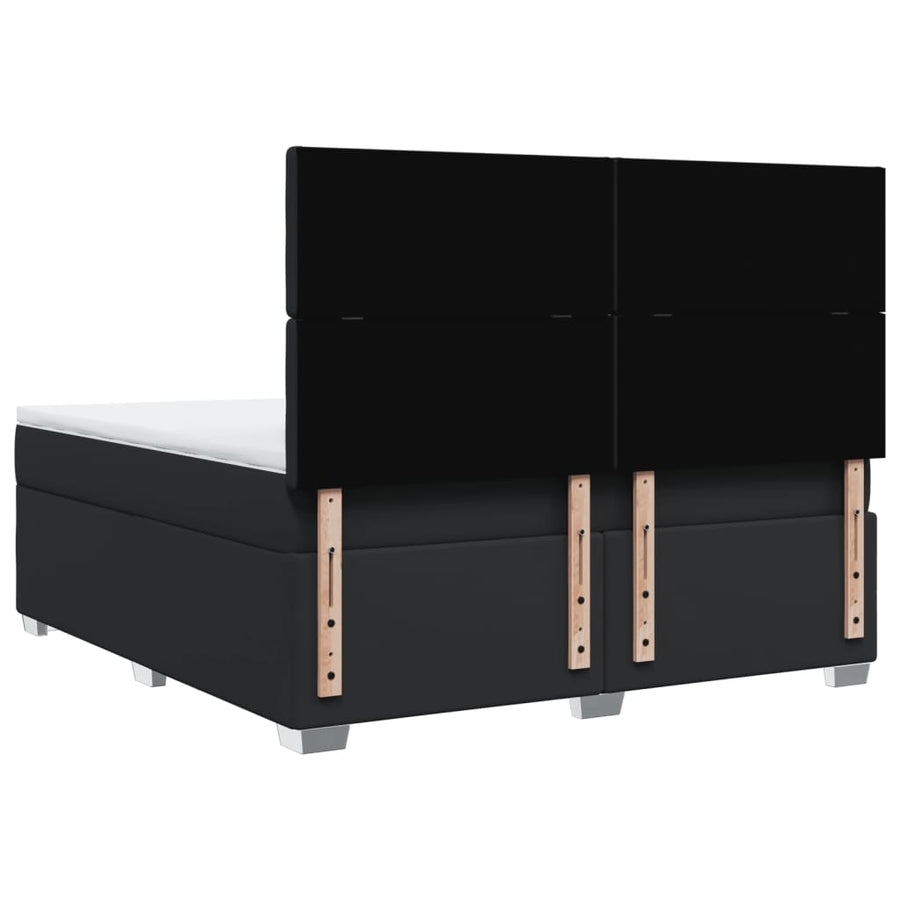 Boxspring met matras kunstleer zwart 180x200 cm