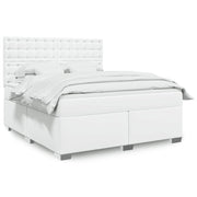 Boxspring met matras 180x200 cm wit kunstleer
