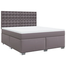 Boxspring met matras kunstleer grijs 180x200 cm