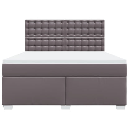 Boxspring met matras kunstleer grijs 180x200 cm