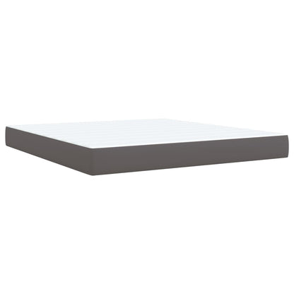 Boxspring met matras kunstleer grijs 180x200 cm