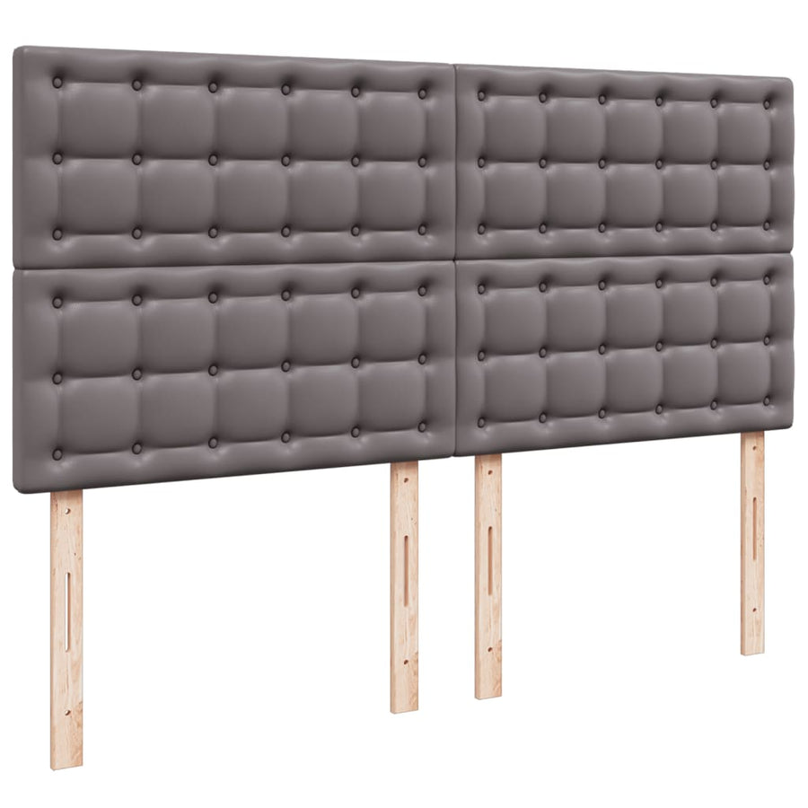 Boxspring met matras kunstleer grijs 180x200 cm