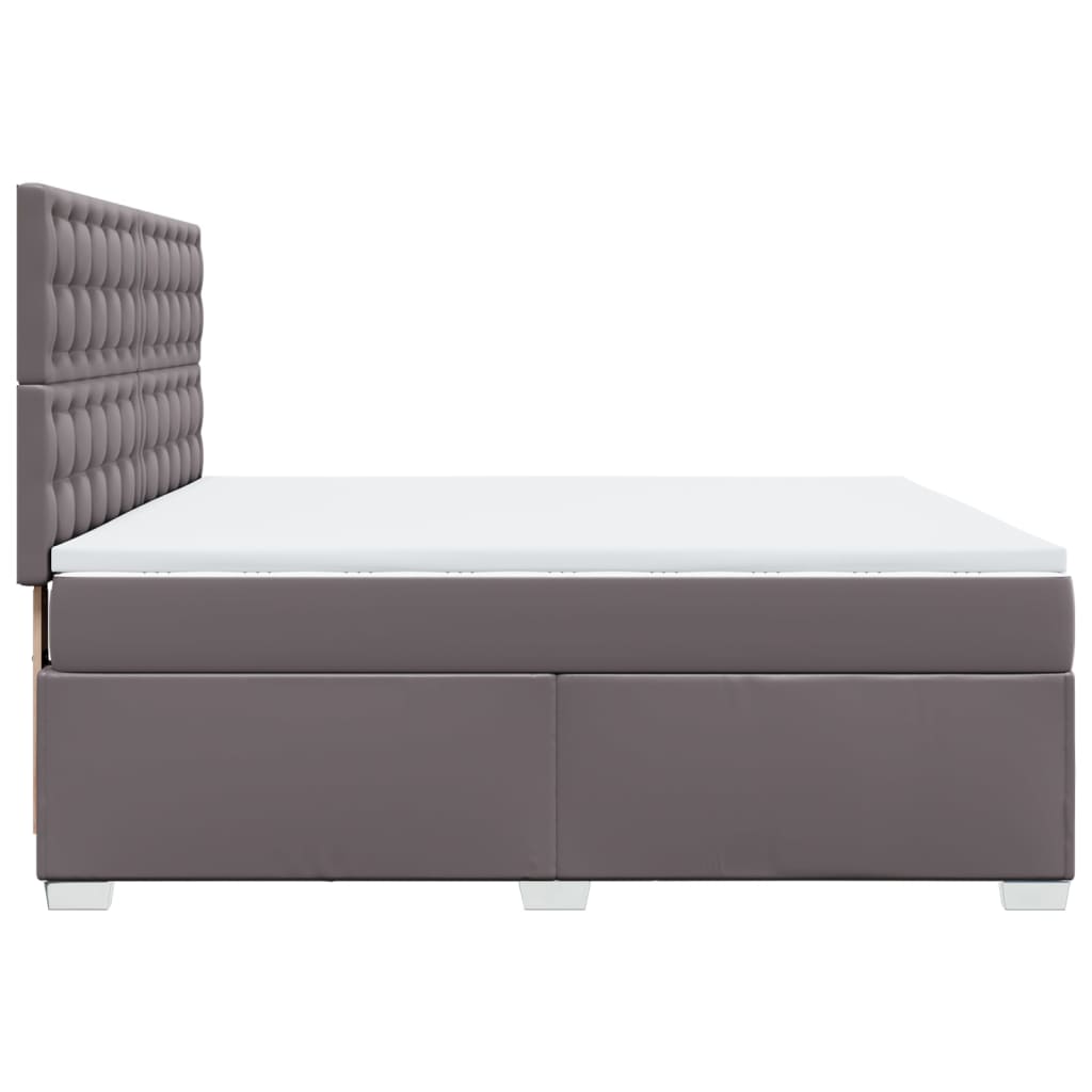 Boxspring met matras kunstleer grijs 180x200 cm