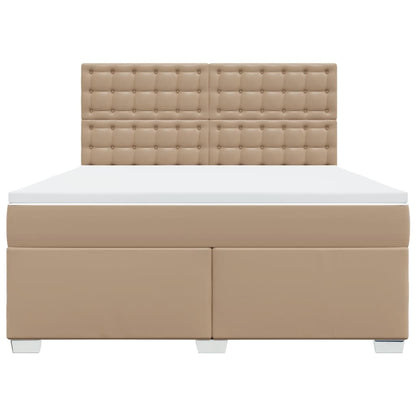 Boxspring met matras kunstleer cappuccinokleurig 180x200 cm