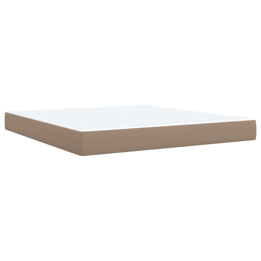 Boxspring met matras kunstleer cappuccinokleurig 180x200 cm