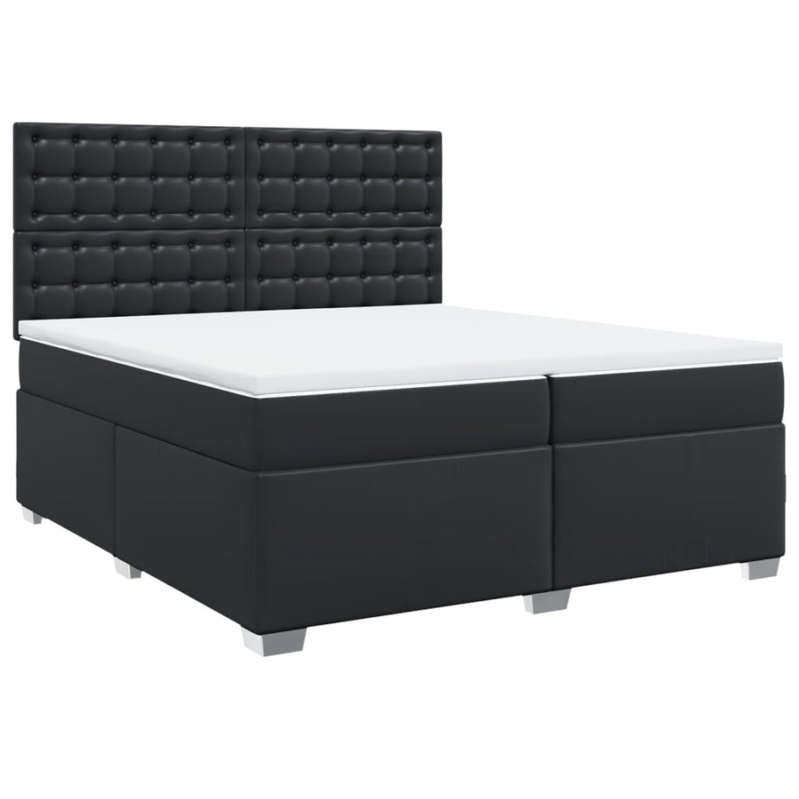 Boxspring met matras kunstleer zwart 200x200 cm
