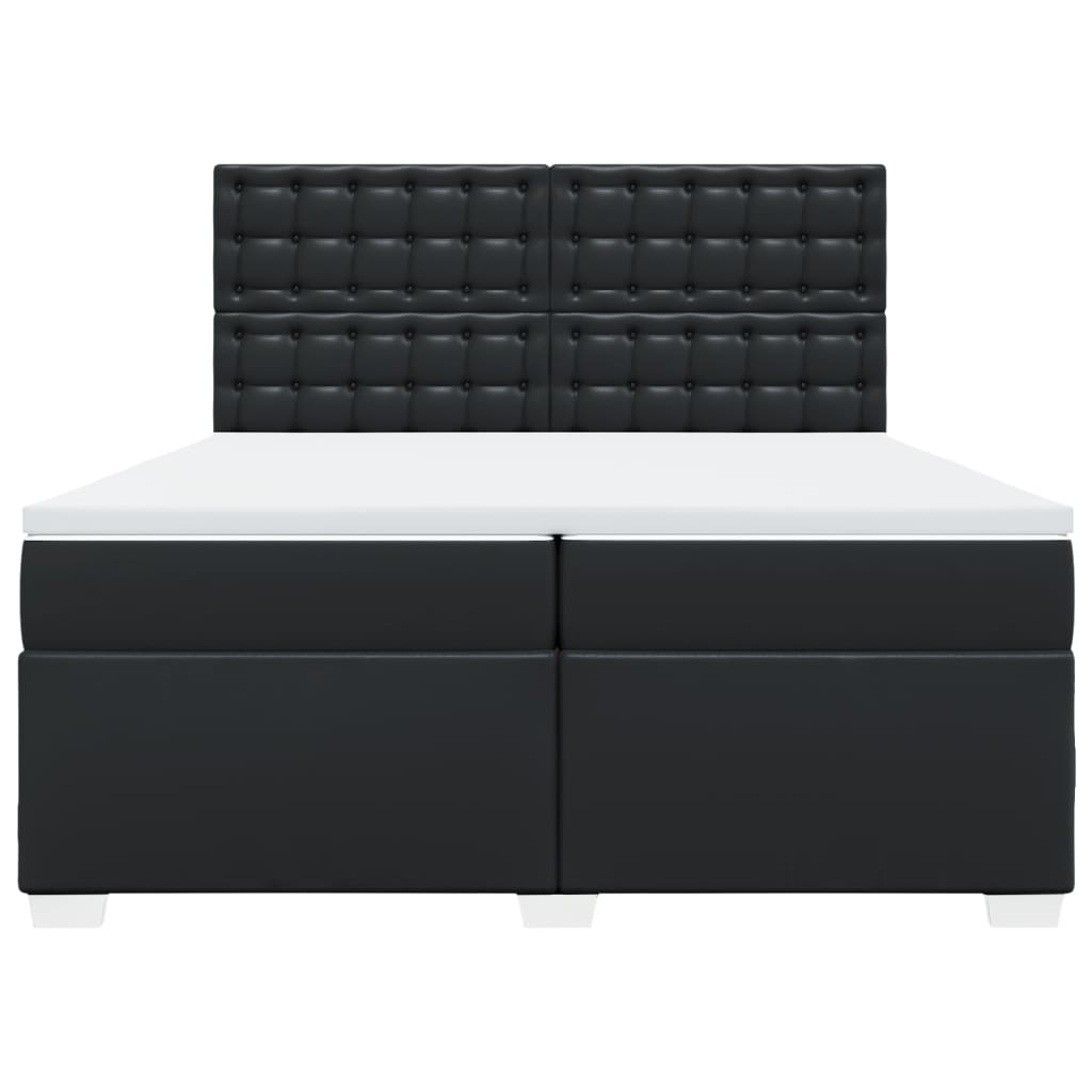 Boxspring met matras kunstleer zwart 200x200 cm