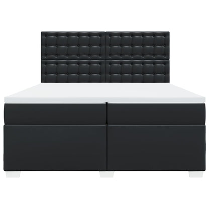 Boxspring met matras kunstleer zwart 200x200 cm