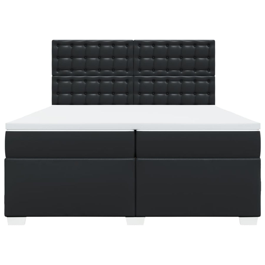 Boxspring met matras kunstleer zwart 200x200 cm