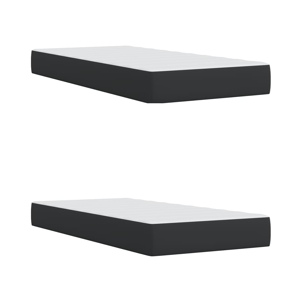 Boxspring met matras kunstleer zwart 200x200 cm