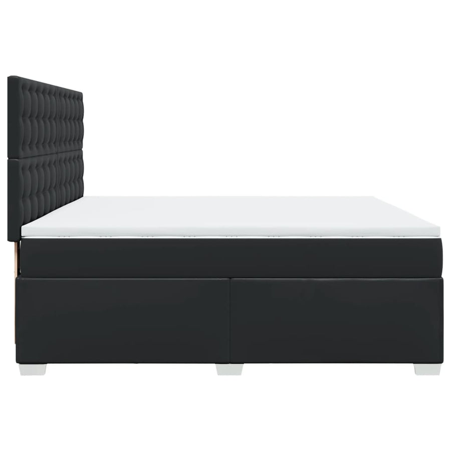 Boxspring met matras kunstleer zwart 200x200 cm