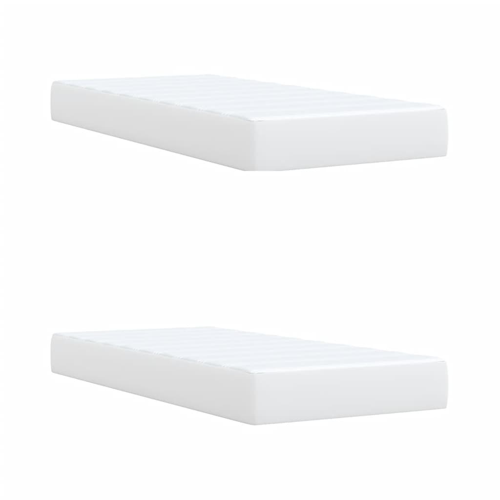 Boxspring met matras kunstleer wit 200x200 cm