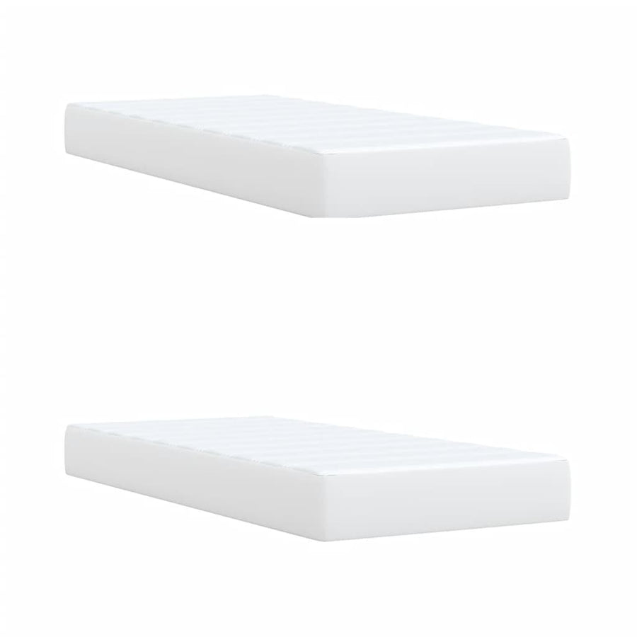Boxspring met matras kunstleer wit 200x200 cm