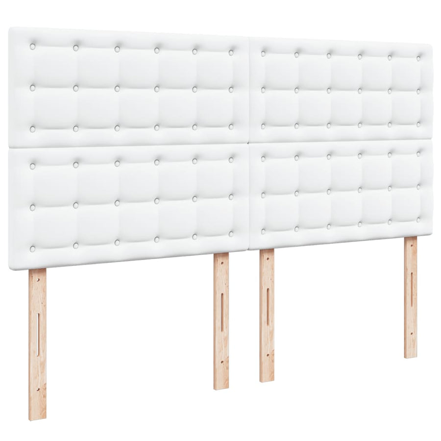 Boxspring met matras kunstleer wit 200x200 cm