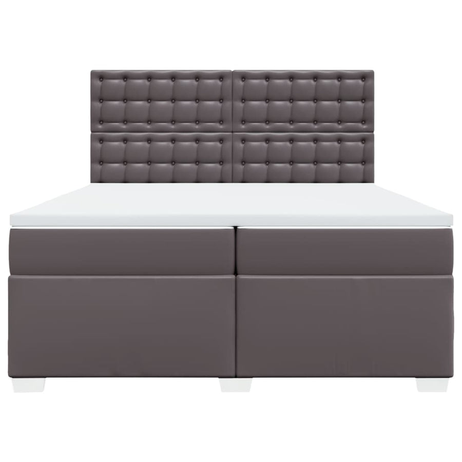 Boxspring met matras kunstleer grijs 200x200 cm