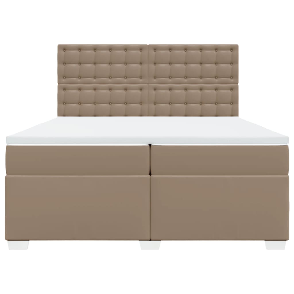 Boxspring met matras kunstleer cappuccinokleurig 200x200 cm