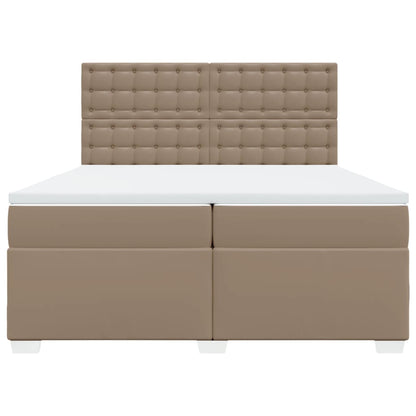 Boxspring met matras kunstleer cappuccinokleurig 200x200 cm