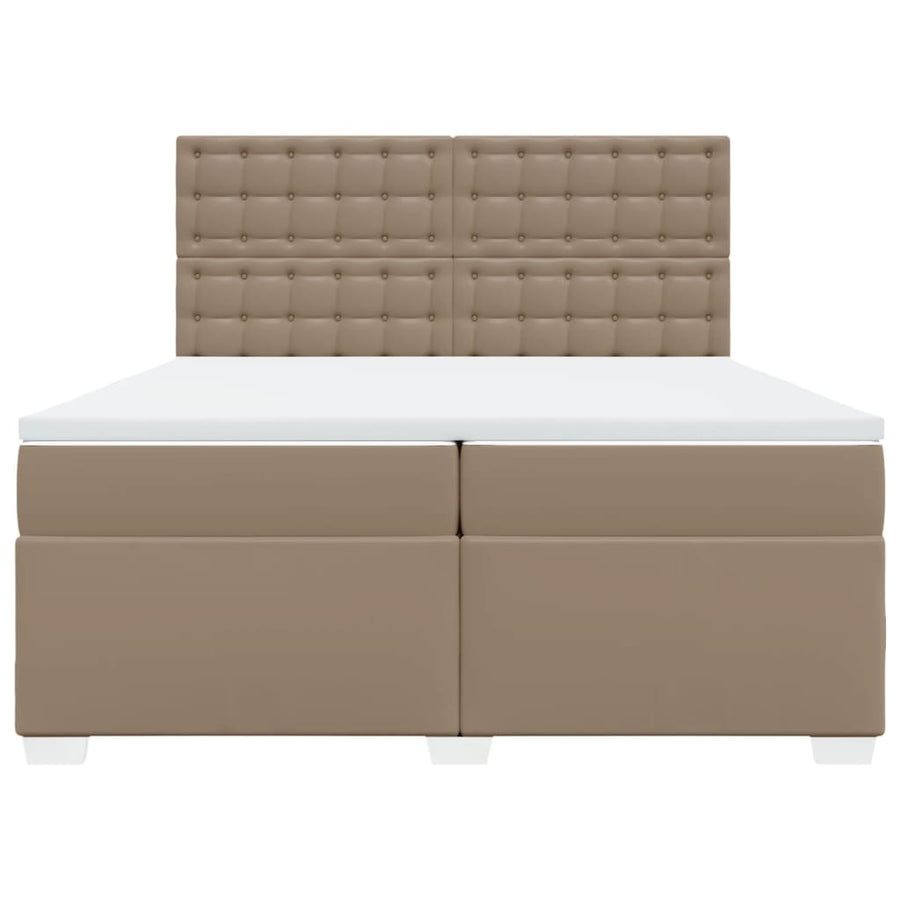 Boxspring met matras kunstleer cappuccinokleurig 200x200 cm