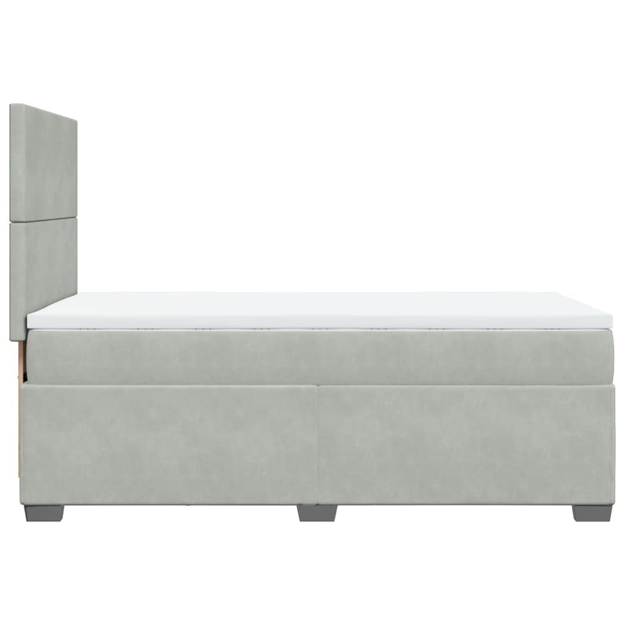 Boxspring met matras fluweel lichtgrijs 80x200 cm