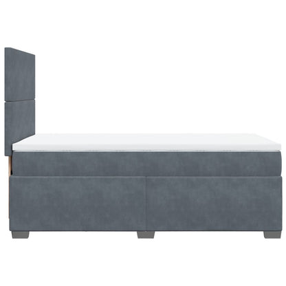 Boxspring met matras fluweel donkergrijs 80x200 cm