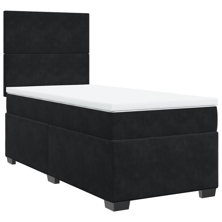 Boxspring met matras fluweel zwart 80x200 cm
