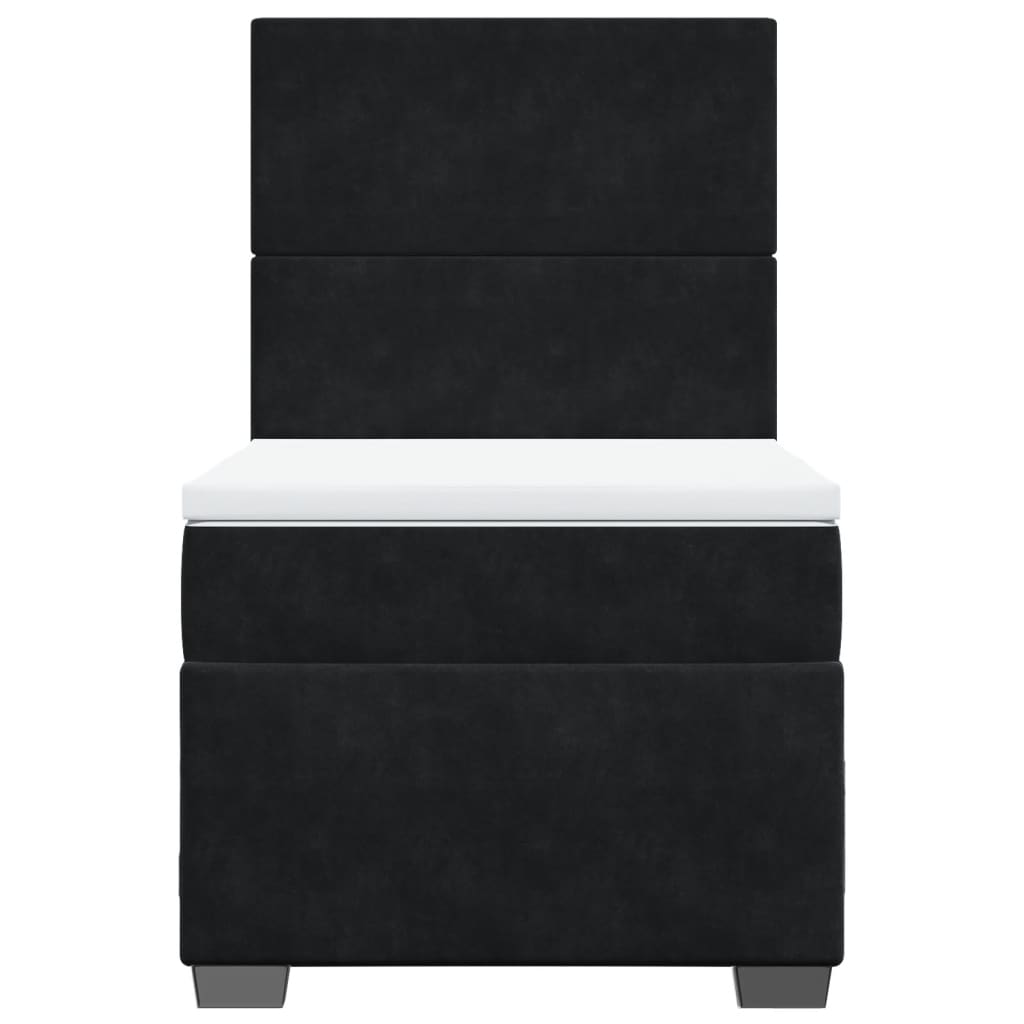 Boxspring met matras fluweel zwart 80x200 cm