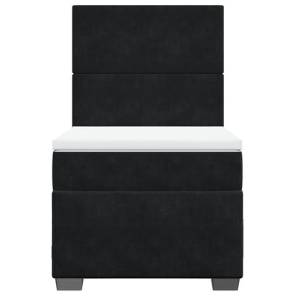Boxspring met matras fluweel zwart 80x200 cm