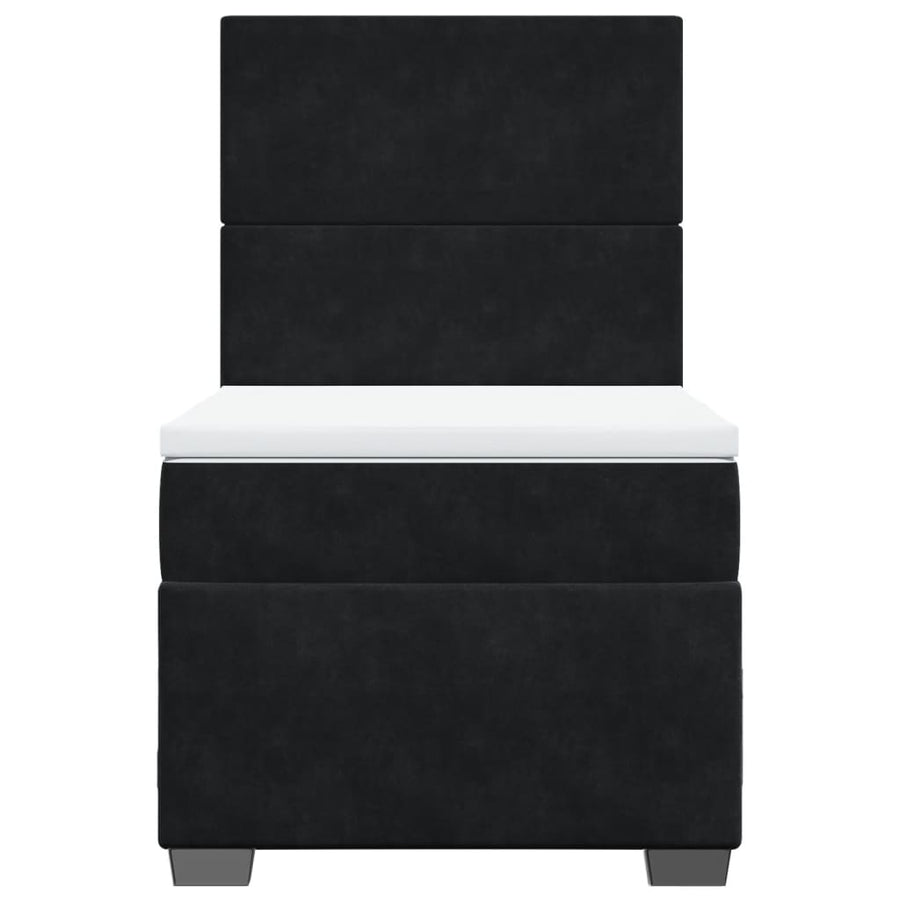 Boxspring met matras fluweel zwart 80x200 cm