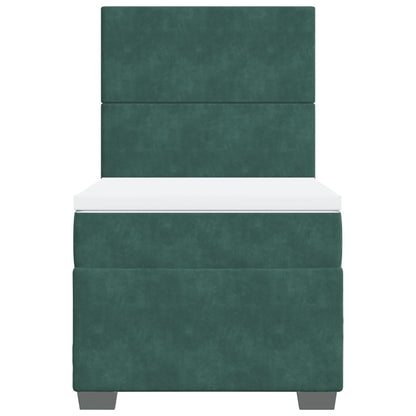 Boxspring met matras fluweel donkergroen 80x200 cm