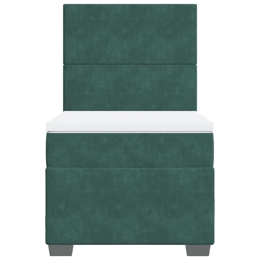 Boxspring met matras fluweel donkergroen 80x200 cm