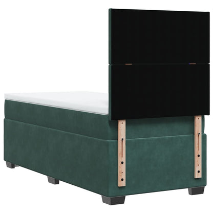 Boxspring met matras fluweel donkergroen 80x200 cm