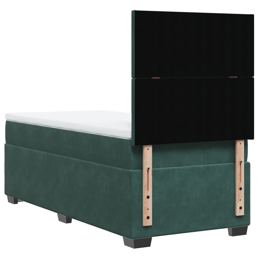 Boxspring met matras fluweel donkergroen 80x200 cm
