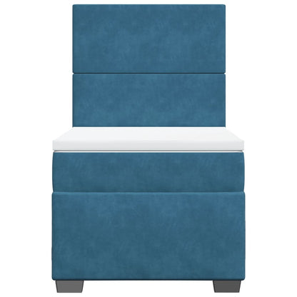 Boxspring met matras fluweel blauw 80x200 cm