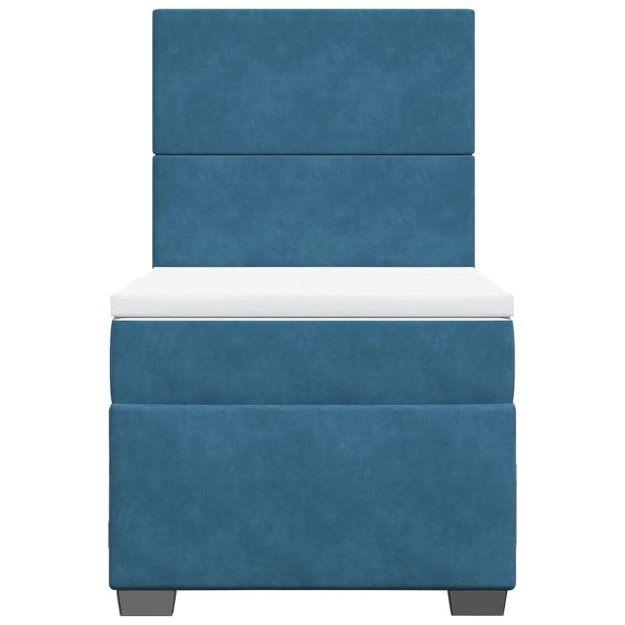 Boxspring met matras fluweel blauw 80x200 cm
