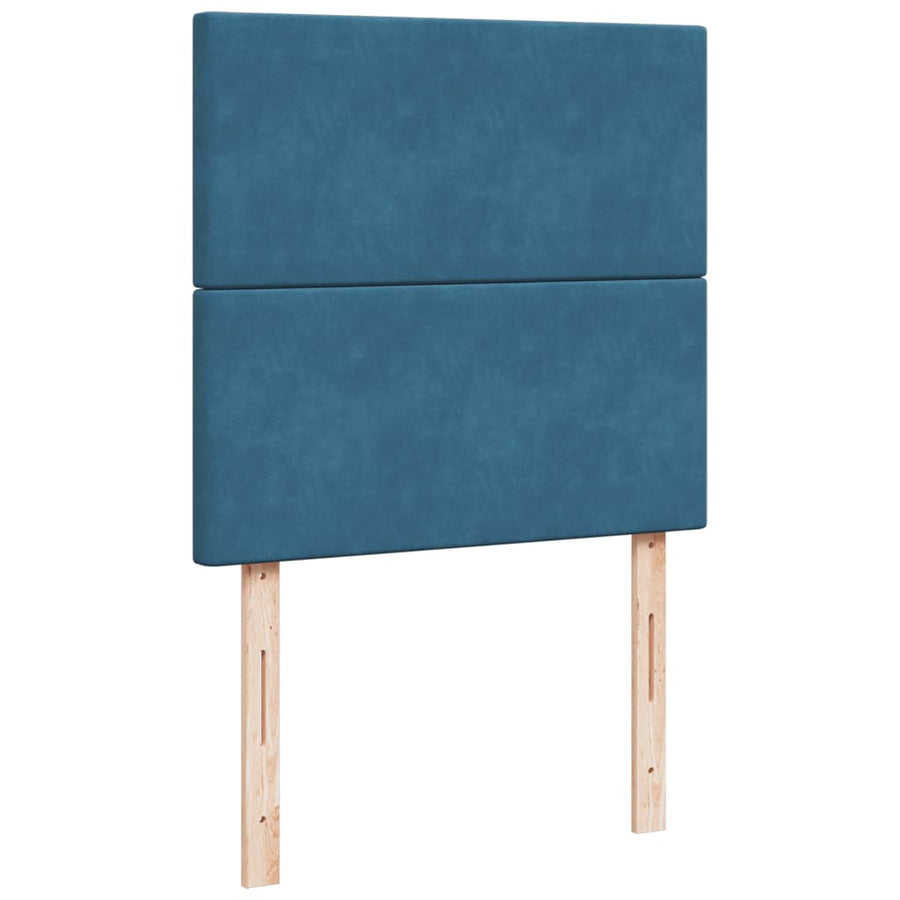 Boxspring met matras fluweel blauw 80x200 cm