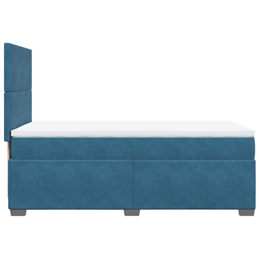 Boxspring met matras fluweel blauw 80x200 cm