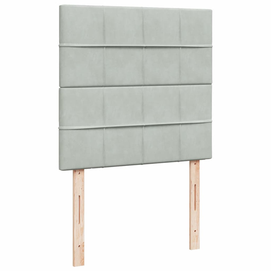 Boxspring met matras fluweel lichtgrijs 80x200 cm