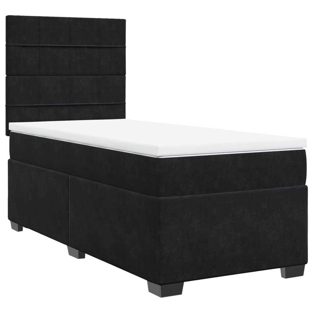 Boxspring met matras fluweel zwart 80x200 cm