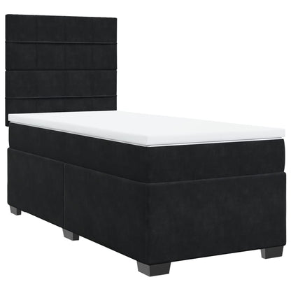 Boxspring met matras fluweel zwart 80x200 cm