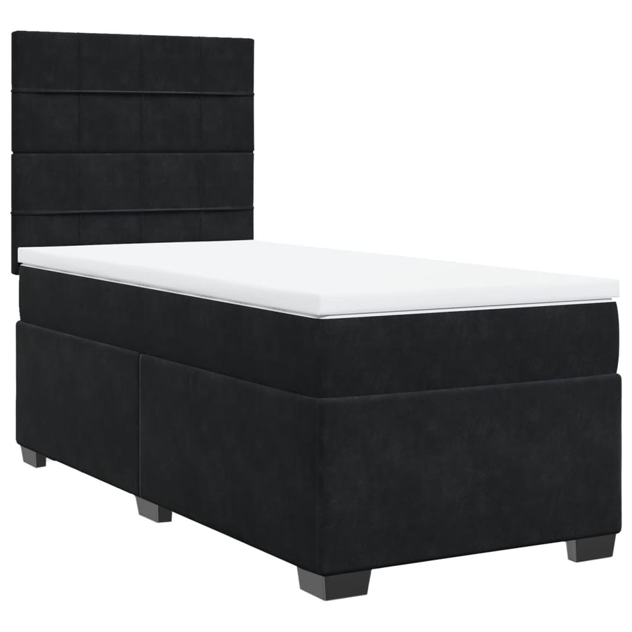 Boxspring met matras fluweel zwart 80x200 cm